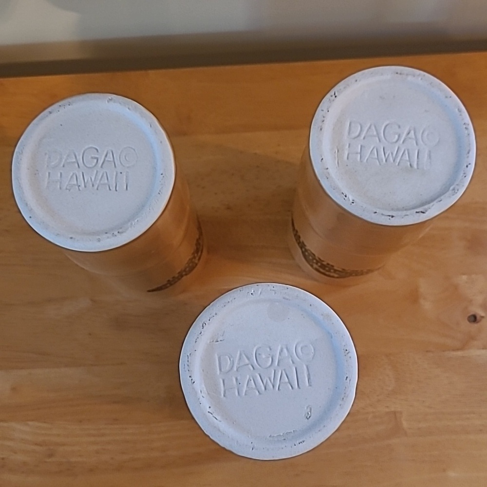 VINTAGE Round House Restaurant Aiea Hawaii Ceramic Bamboo Tiki Mugs - Picture 9 of 16